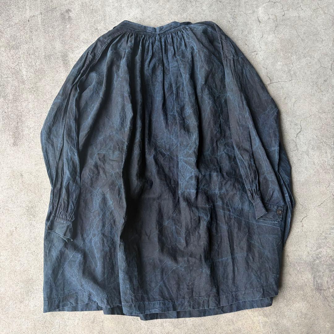 トップス 1920s early 20th c. indigo linen smock