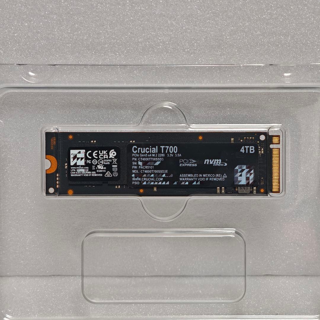 K*N様 crucial T700 PRO Gen5 M.2 SSD 4TB 動