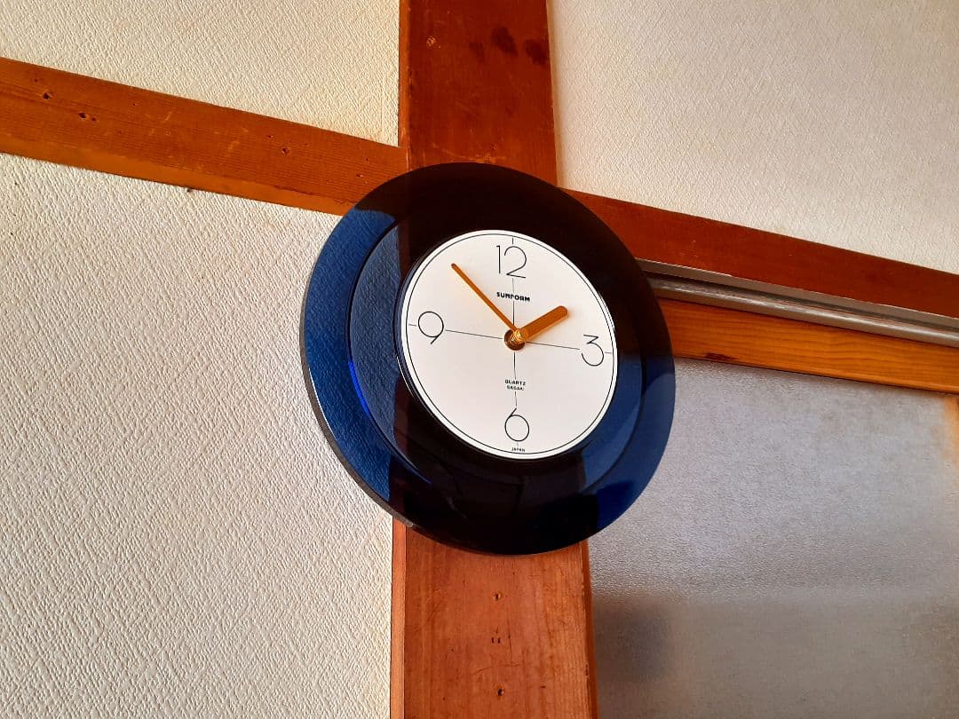 佐々木硝子　掛け時計　ポストモダン　ビンテージ　SUNFORM CLOCK