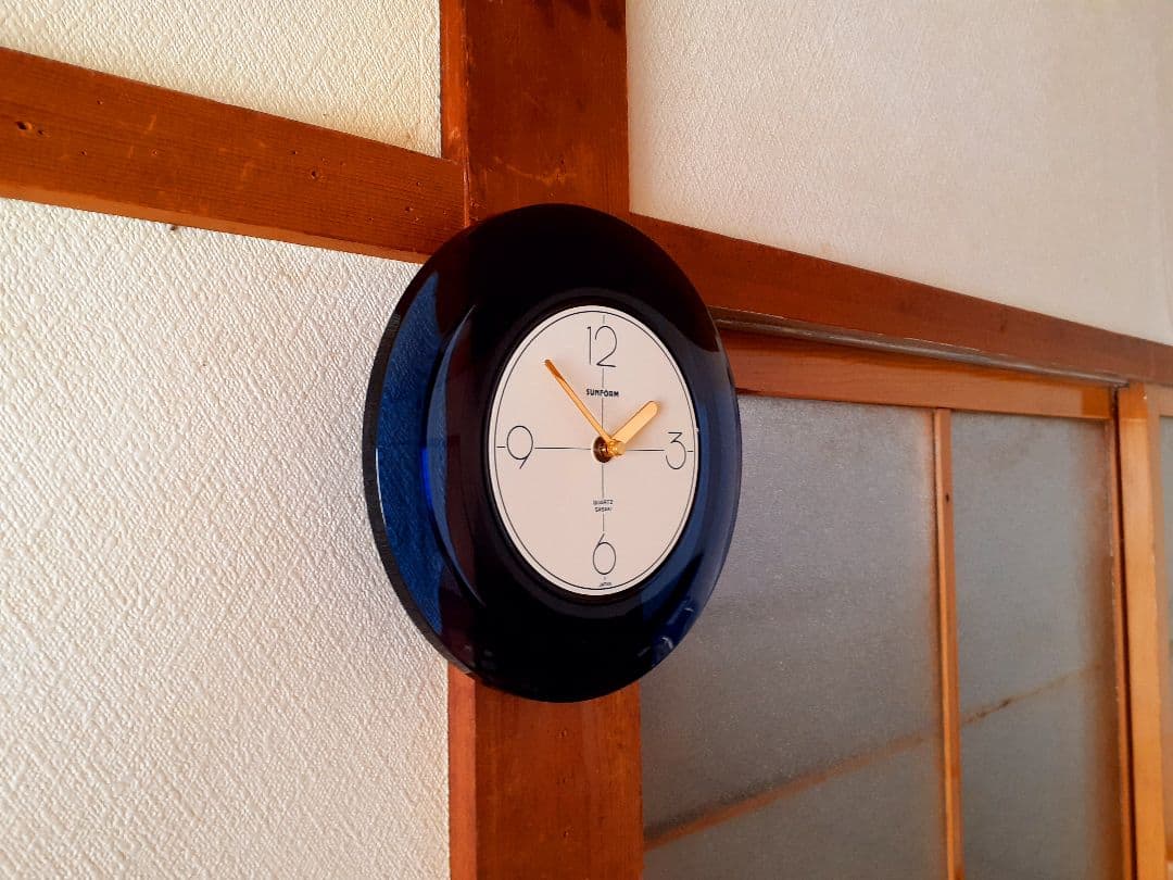 佐々木硝子　掛け時計　ポストモダン　ビンテージ　SUNFORM CLOCK