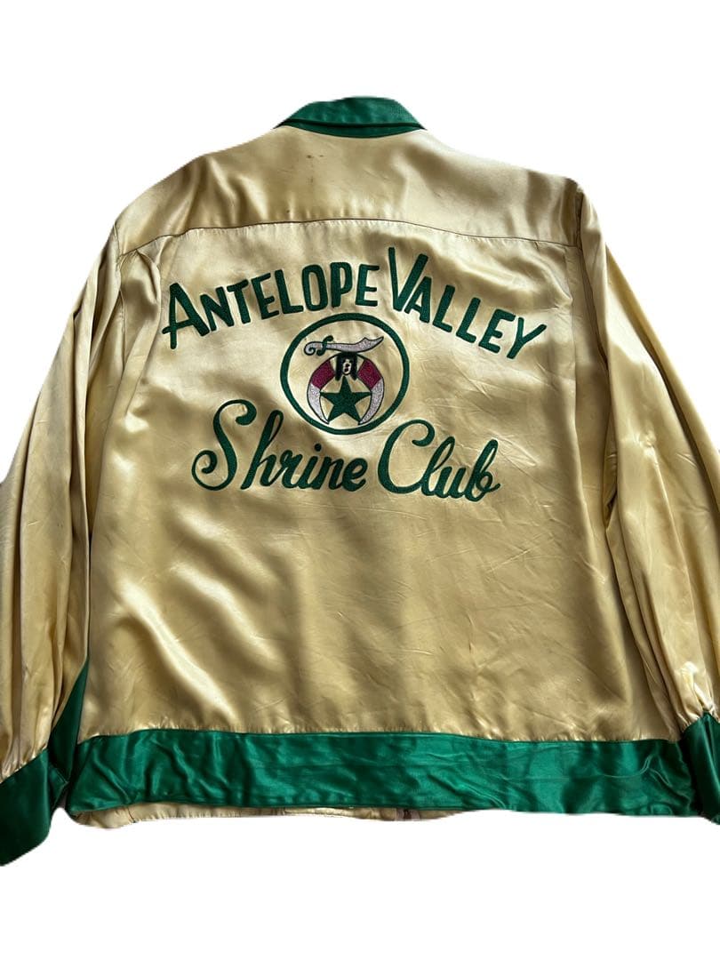 50's Shrine Club サテンボウリングジャケット　フリーメイソン