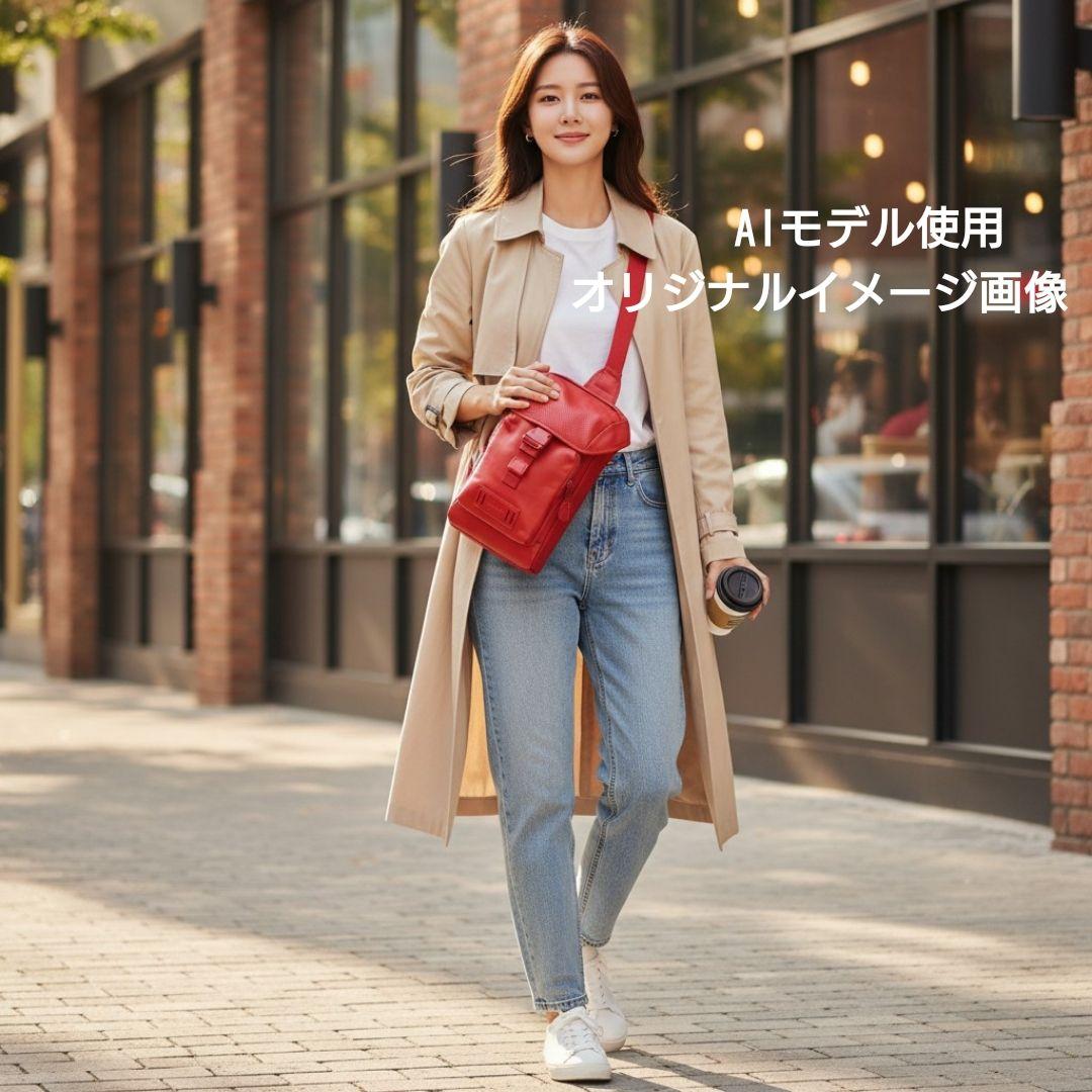 【美品】COACH レザー ボディバッグ 斜め掛け ワンショルダー 赤 1946