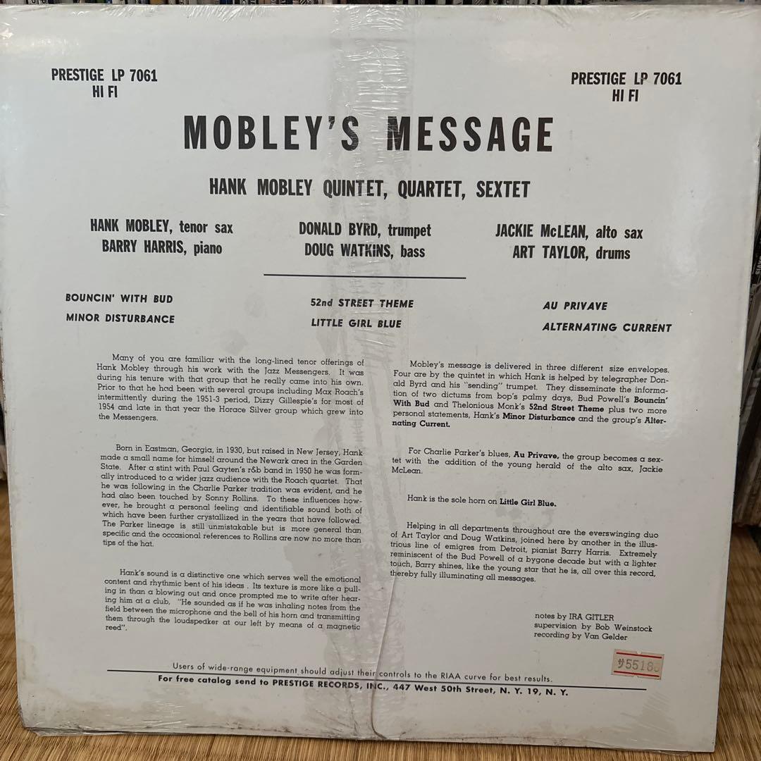 洋楽 MOBLEY'S MESSAGE Hank Mobley