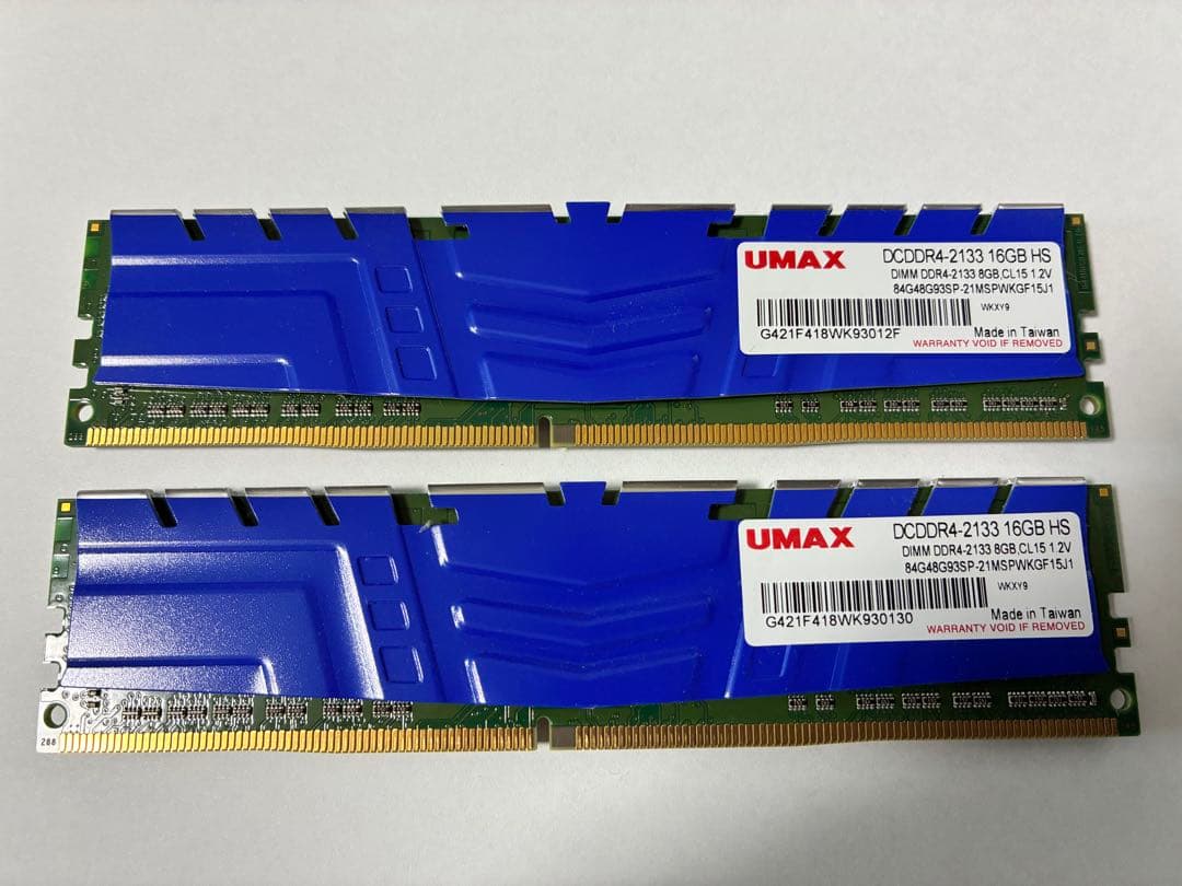 UMAX DDR4-2133 16GB メモリー(8GB 2枚)