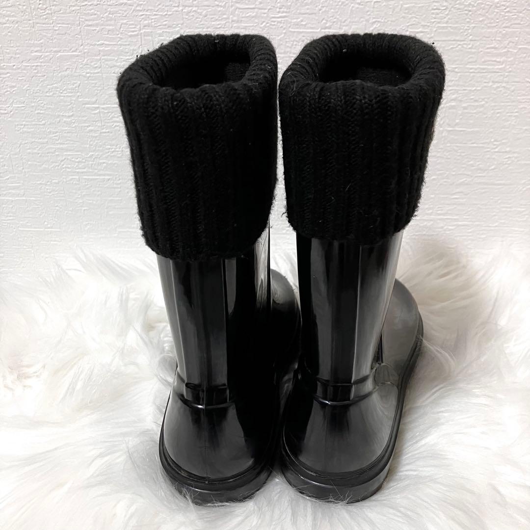 モンクレール MONCLER ロゴワッペン キッズ レインブーツ ブラック