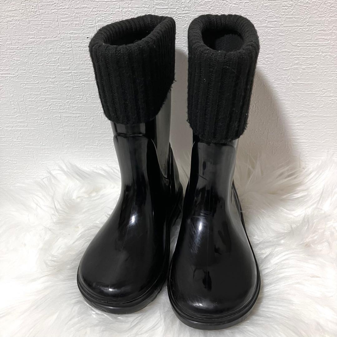 モンクレール MONCLER ロゴワッペン キッズ レインブーツ ブラック