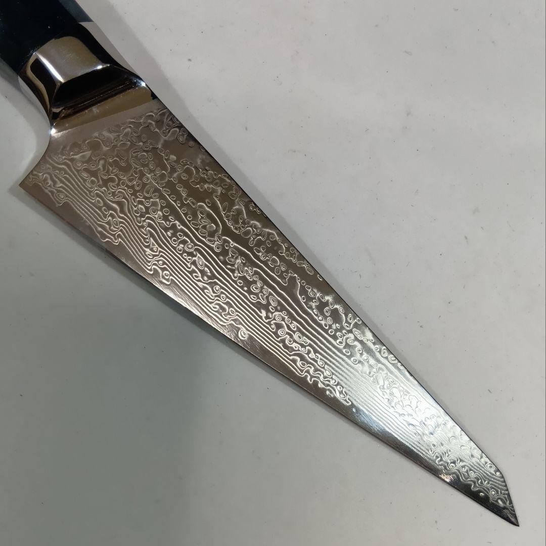 V金10号 73層ダマスカス鋼 骨スキ 捌き ペティ 16cm エポキシ樹脂柄