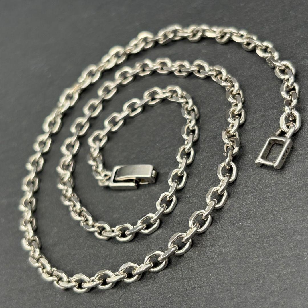 シルバー 925 シンプル チェーン ヴィンテージ 銀 ショート 上品