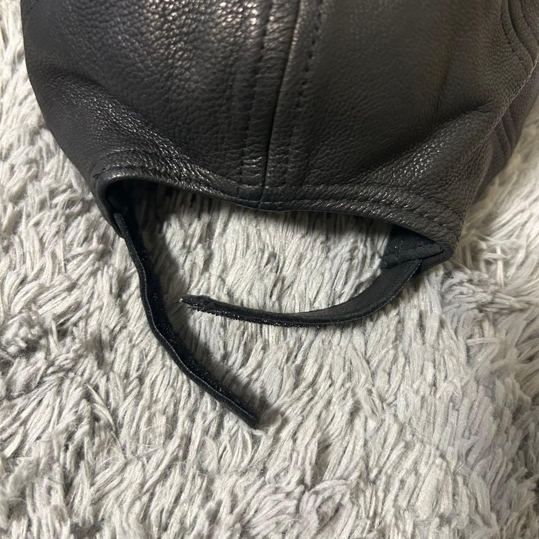 stussy レザー キャップ 帽子 黒