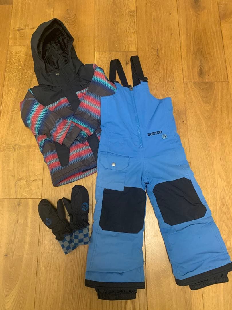Burton スノーボードウェア　上下グローブセット 4T キッズ　ケツパッド