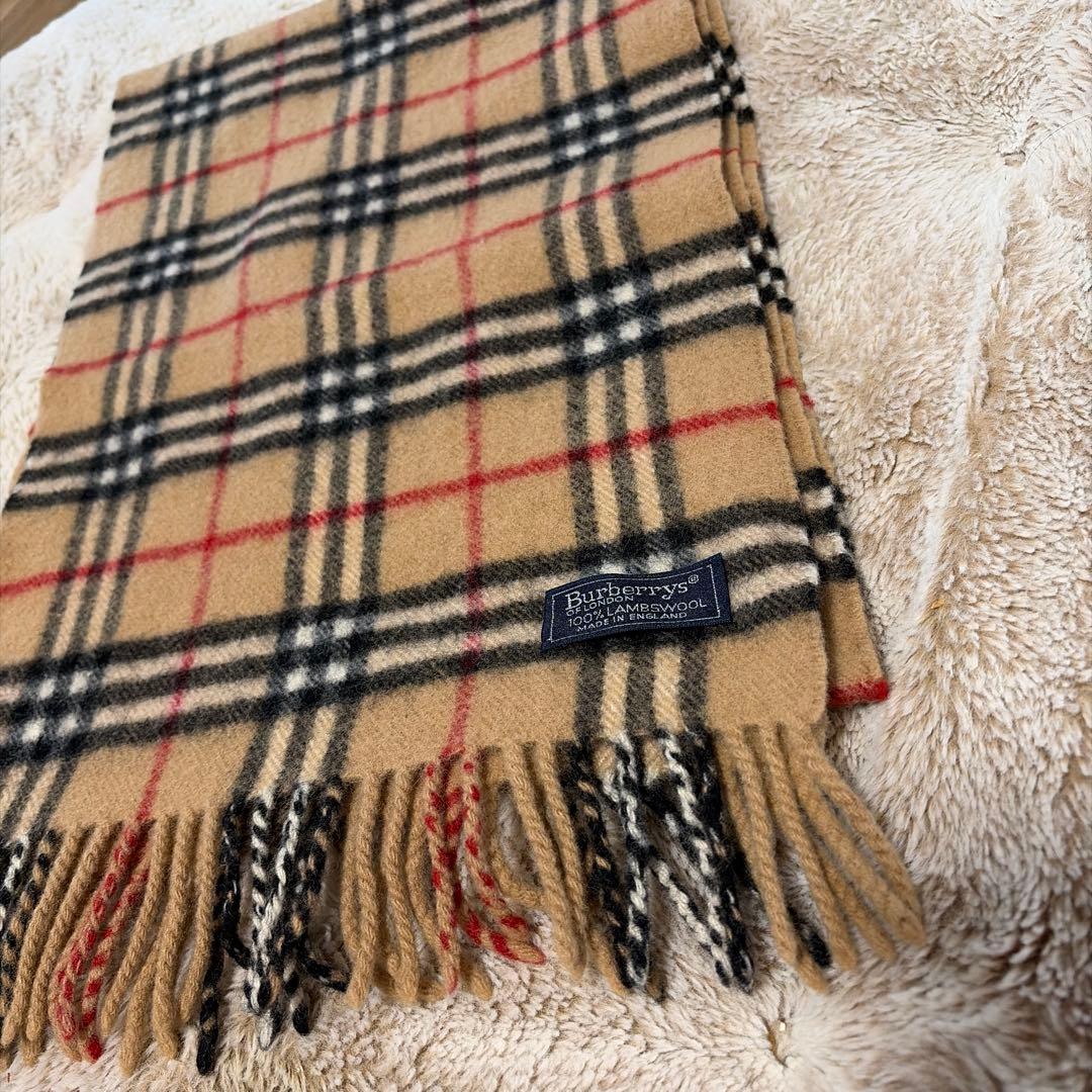 Burberry バーバリー　ベージュ　ノバチェック　マフラー　ラムウール
