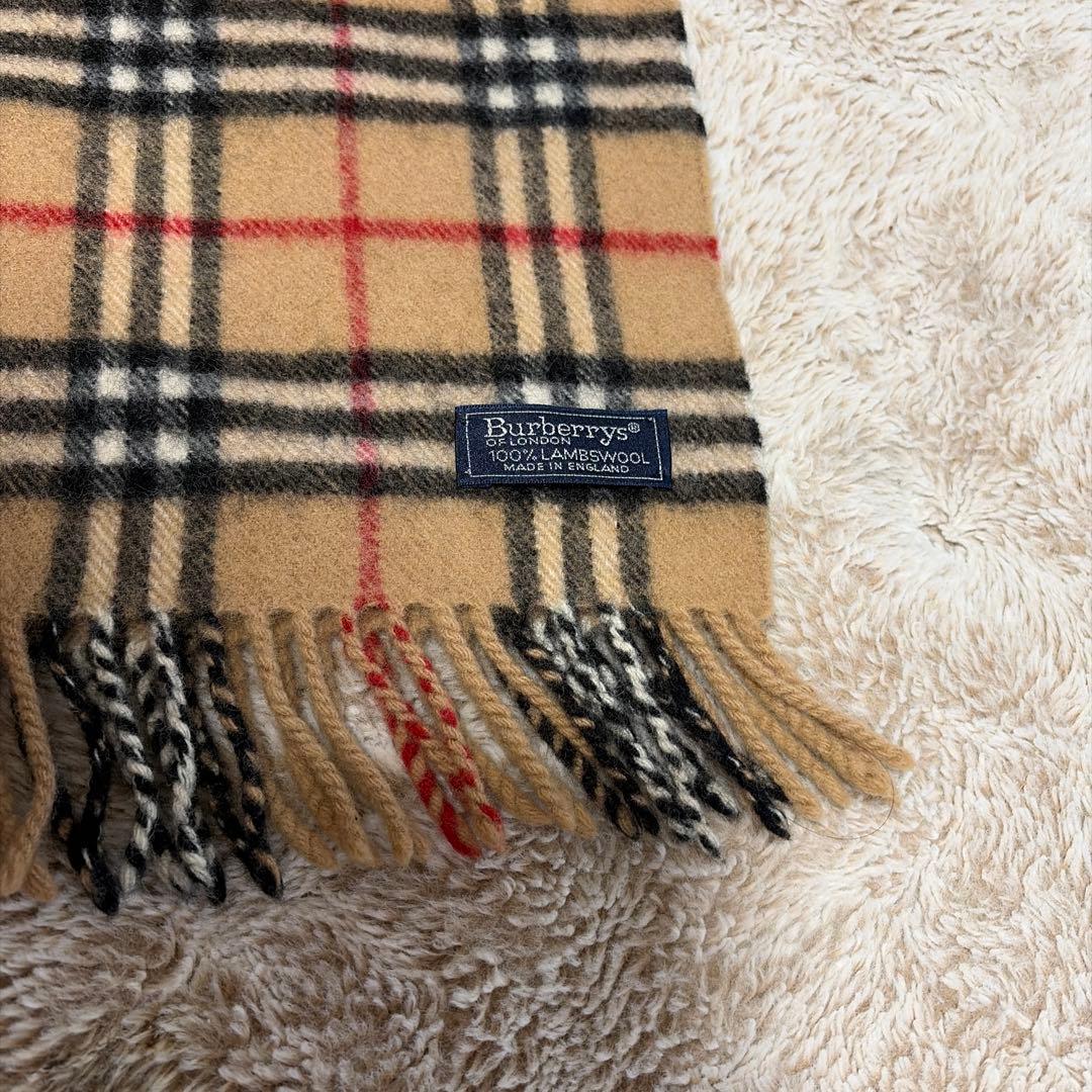 Burberry バーバリー　ベージュ　ノバチェック　マフラー　ラムウール