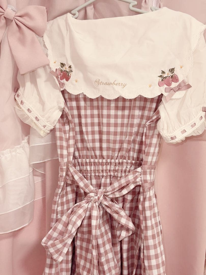 ♡LIZLISAストロベリーレースギンガムワンピース♡