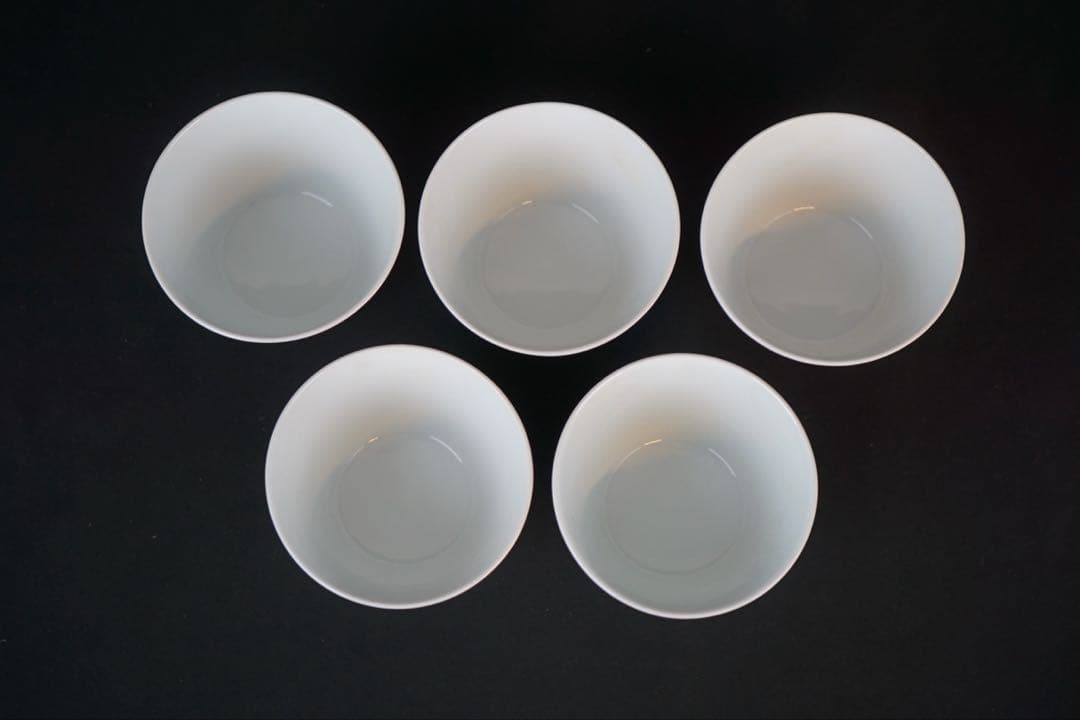 有田焼 肥前皿山 幸右衛門 作 染錦 唐花画 台付 蒸碗5客 共箱 懐石料理道具