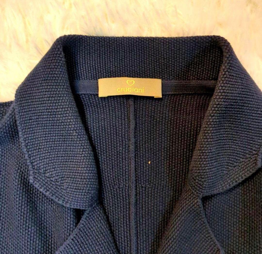 定価10万以上【極美品】クルチアーニ ダブル ニットジャケット 紺