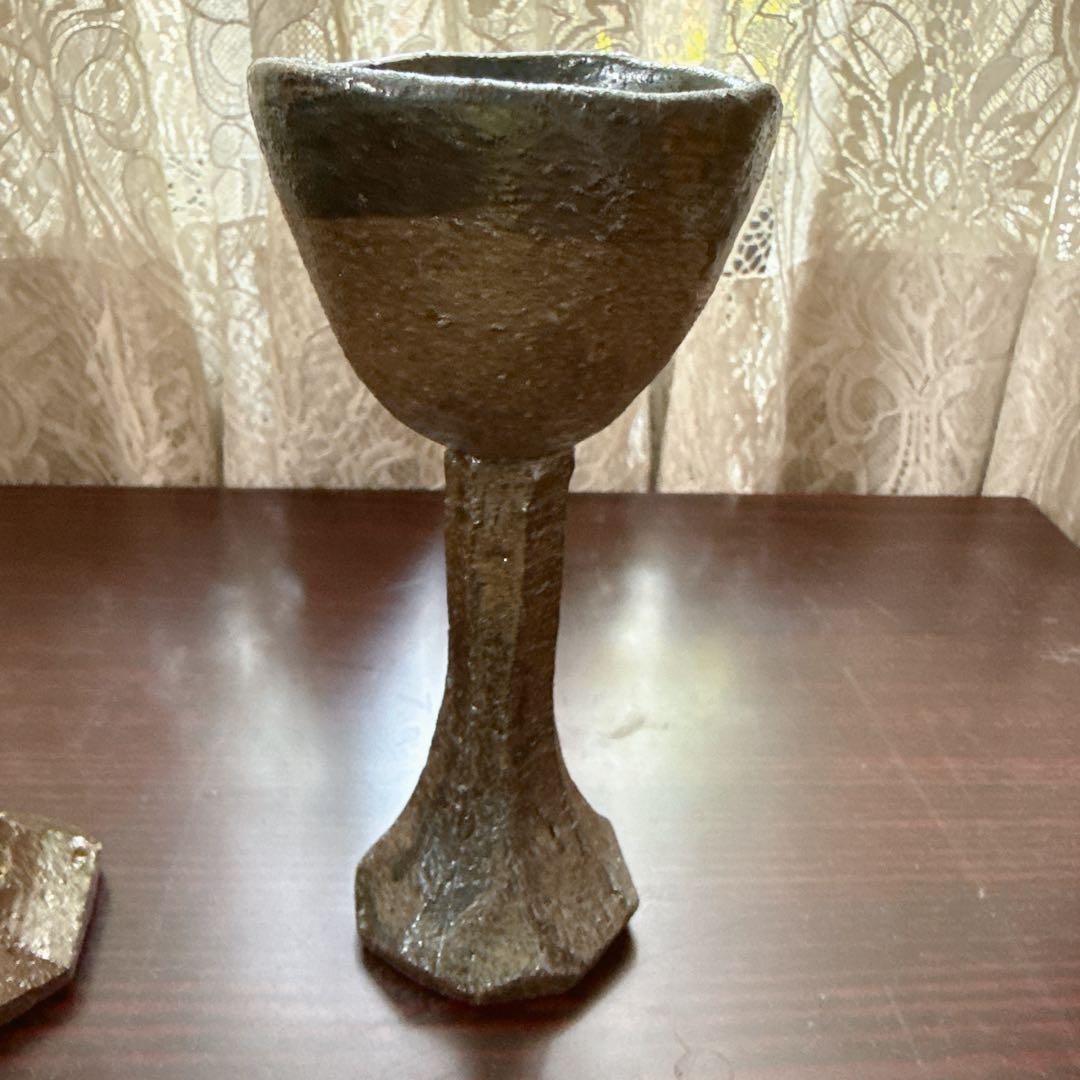 ぐい呑み 常滑焼 手作り陶器 酒器2個ペアセット 陶芸家作 おしゃれ 徳利