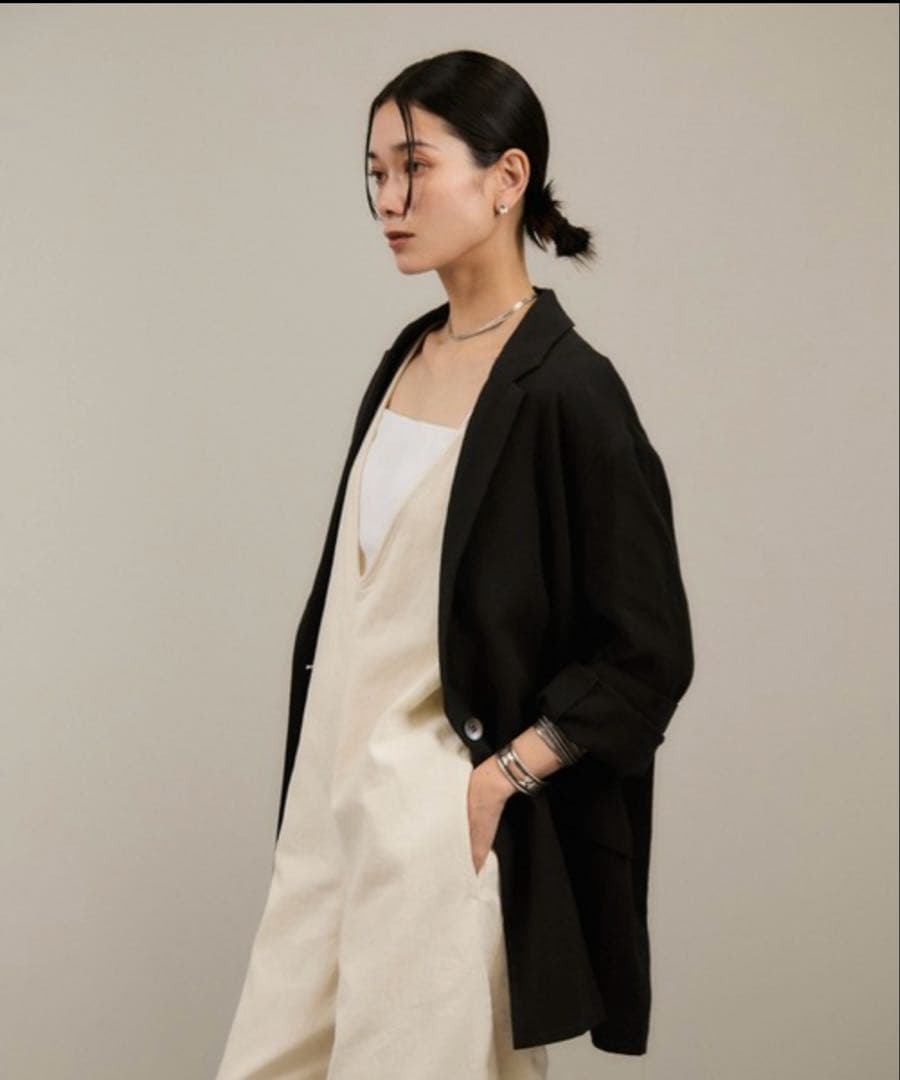新品SALONadam et ropéオーガニックコットンダブルガーゼジャケット
