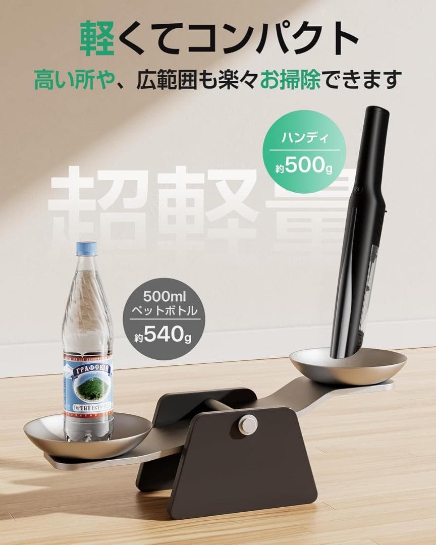 未使用⭐️掃除機 コードレス 軽量 45000pa超強力吸引・収納＆充電