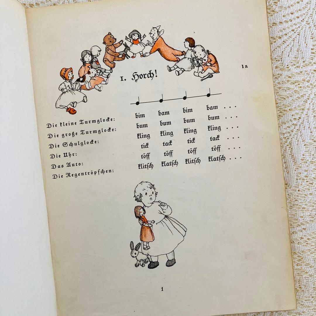 洋書　古書　ドイツ語のアンティーク楽譜絵本♪　イーダ・ボハッタの愛らしい挿絵