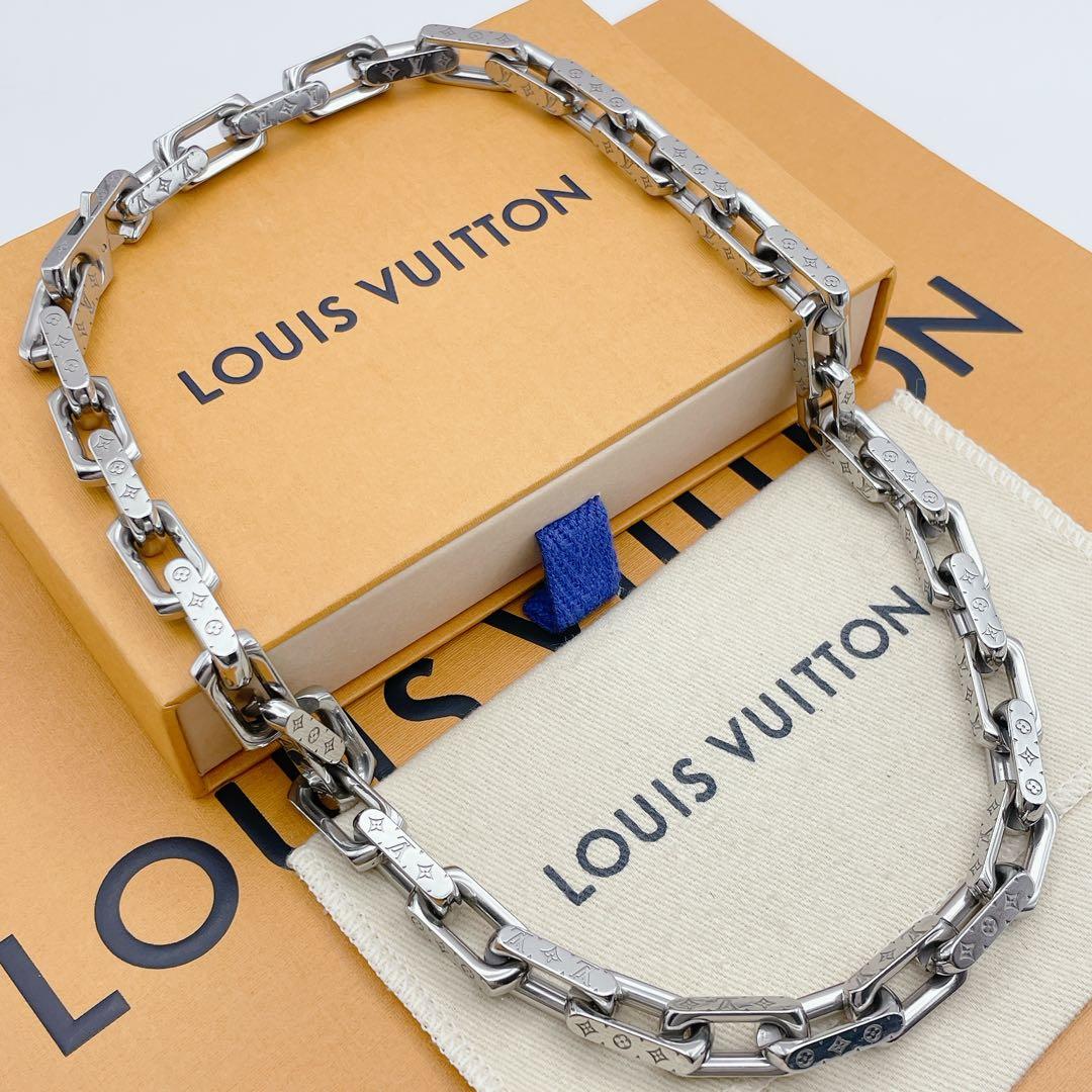 LOUIS VUITTON コリエ　チェーン　ネックレス　モノグラム　シルバー