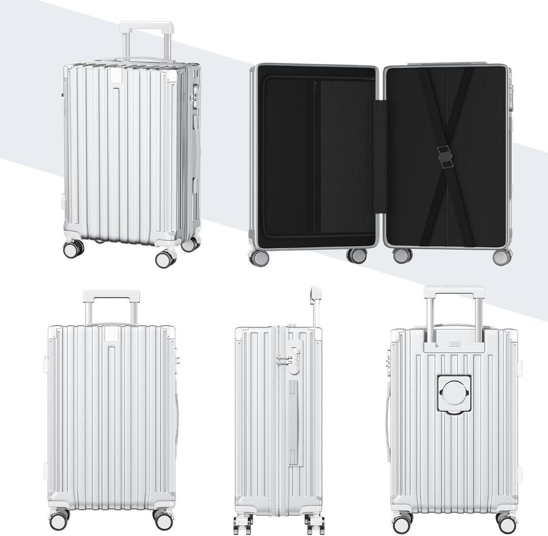 スーツケース⭐️62L 大容量 キャリーケース USBポート カップケース付き