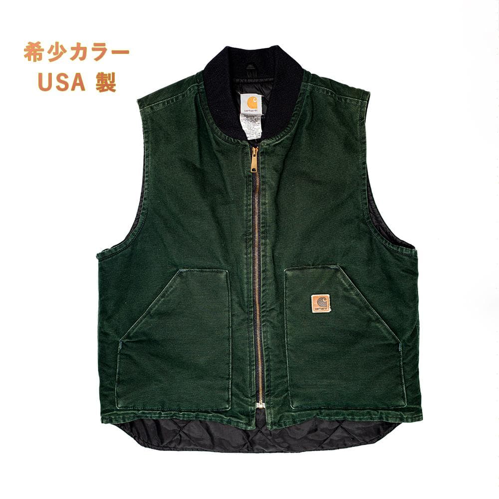 希少カラー USA製 カーハート ベスト L ダークグリーン SPC スプルース