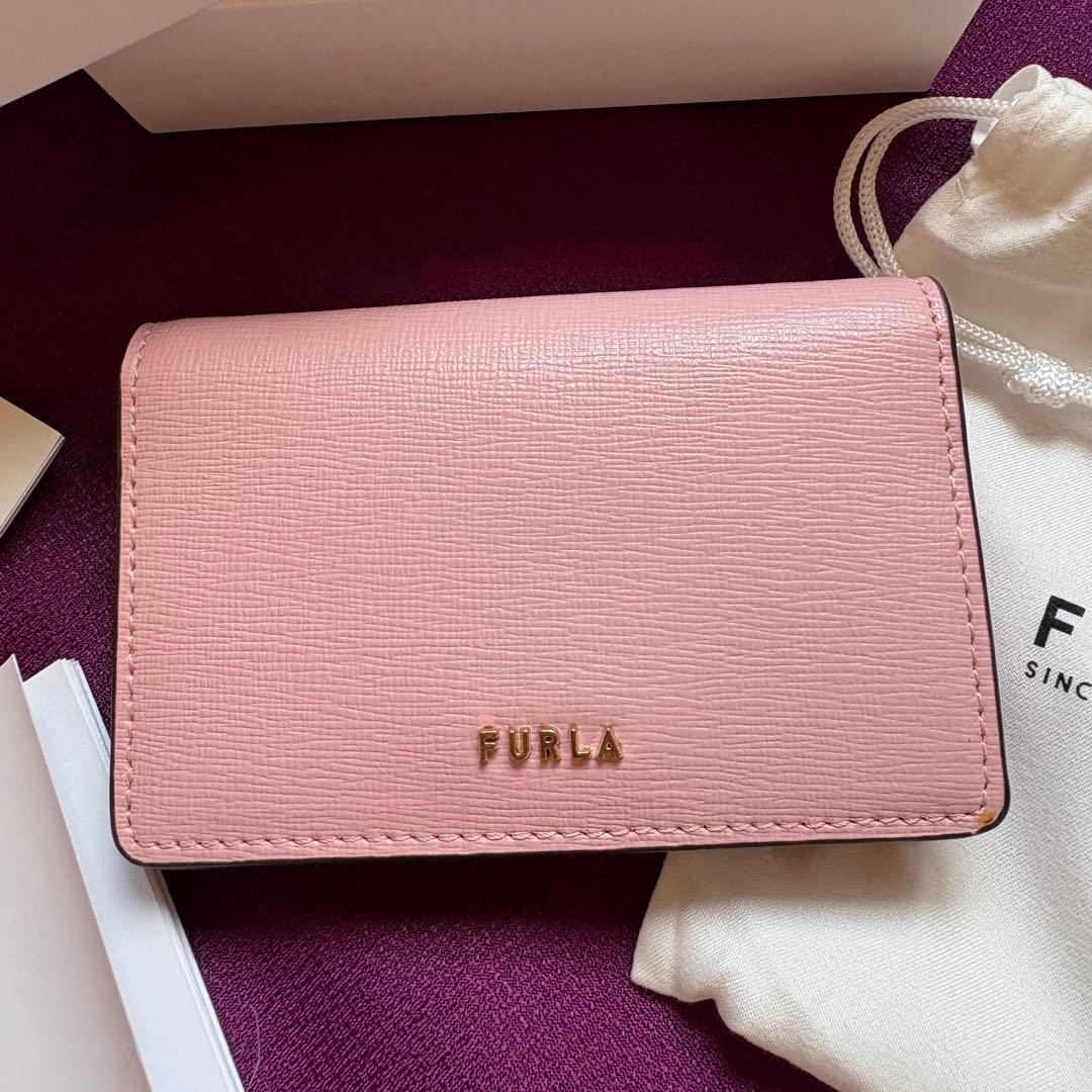 【匿名配送】FURLA 名刺入れ カードケース サフィアーノレザー ピンク