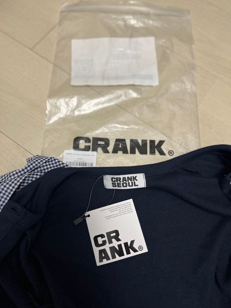 新品未使用タグ付き　crank カーディガン　クランク　リボン　ニット　韓国