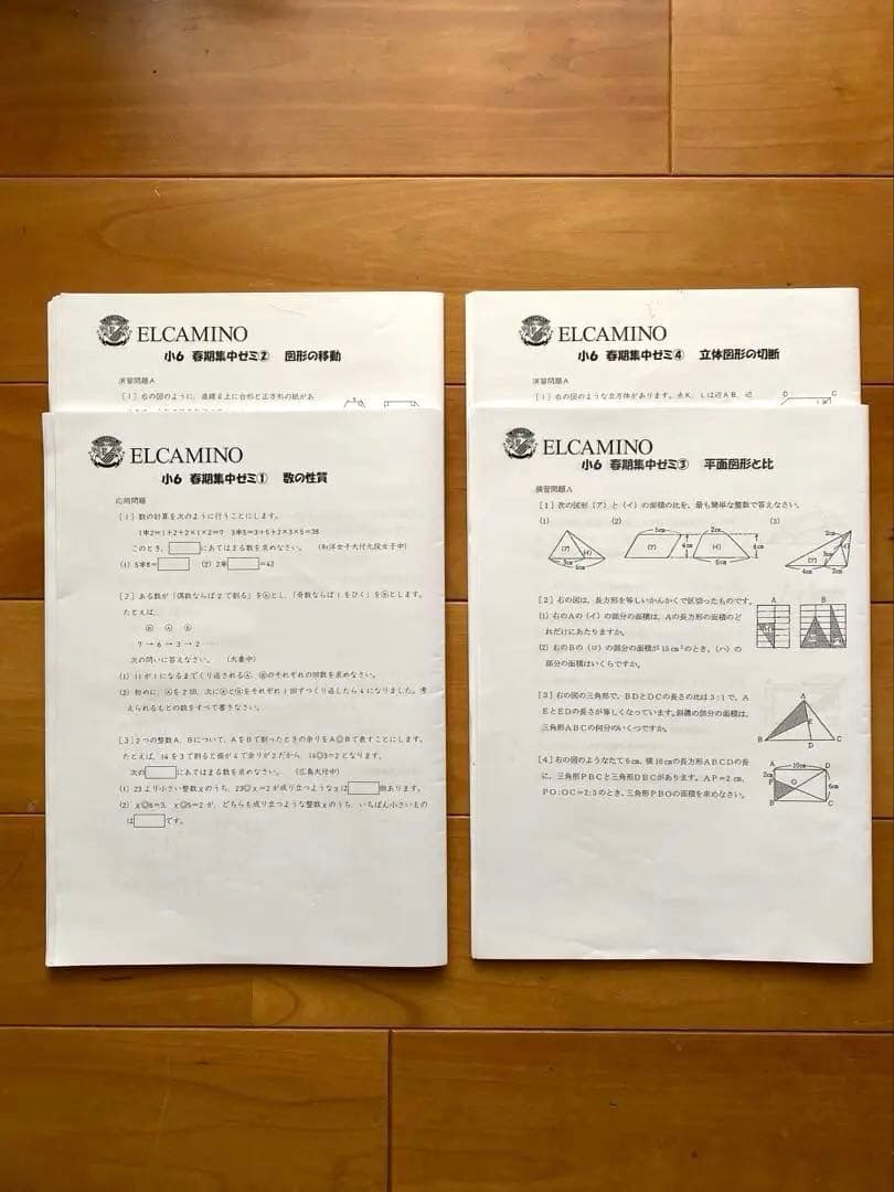 【中学受験】エルカミノ春期講習テキスト算数