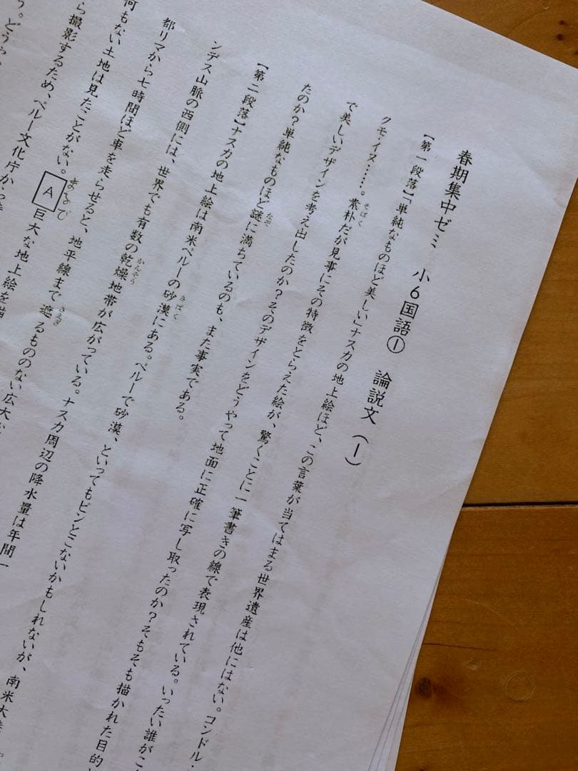 【中学受験】エルカミノ春期講習テキスト算数