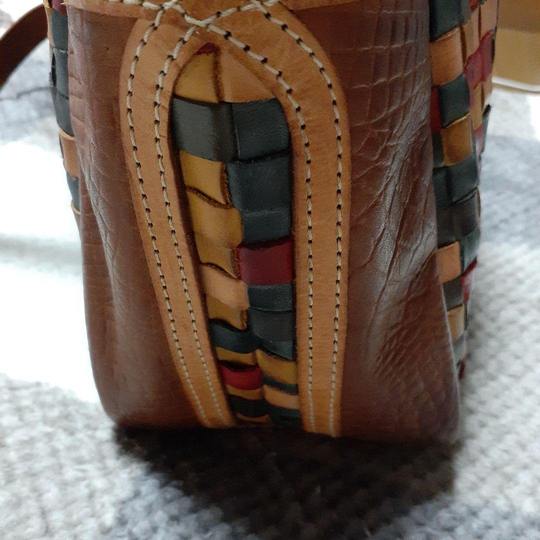 美品★ロビタ多色編み込みレザーボストンバッグ★レディースバッグ★送料込み
