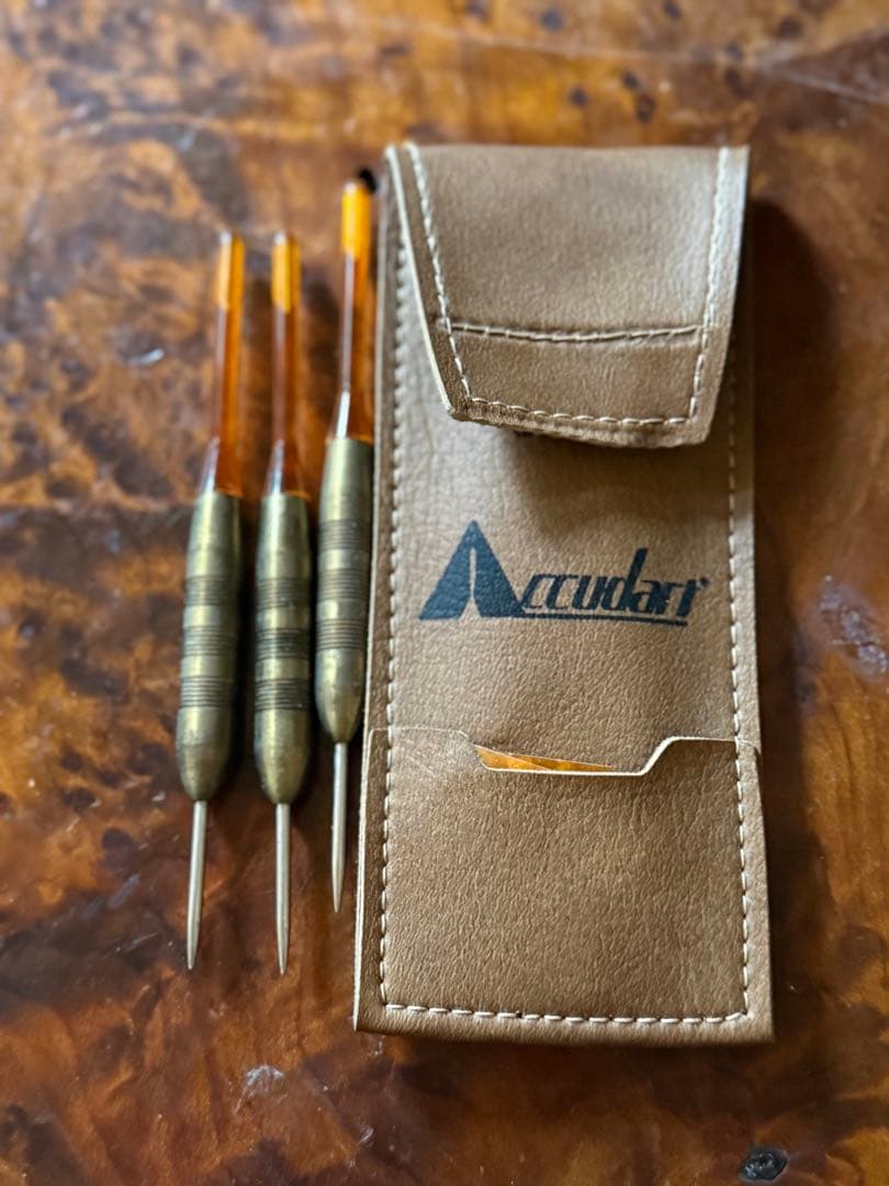 【ヴィンテージ】Accudart Darts 真鍮ダーツ3本セット ケース付き