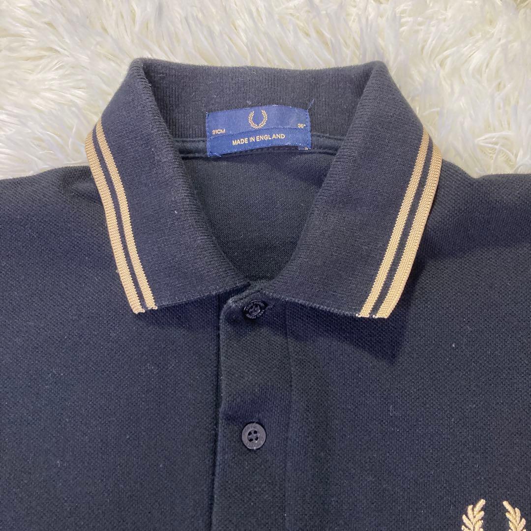 【大人気】フレッドペリー Fred perry G12 ポロシャツ 黒 金