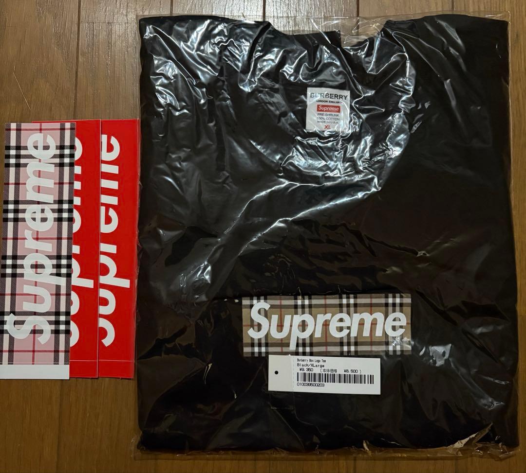 supremeバーバリーボックスロゴTee