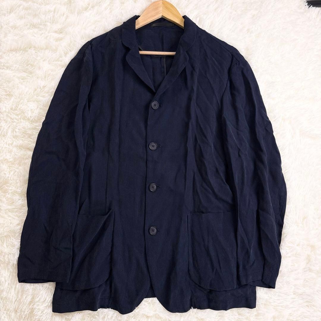 ジョルジオアルマーニ テーラードジャケット 3XL レザータグ ネイビー
