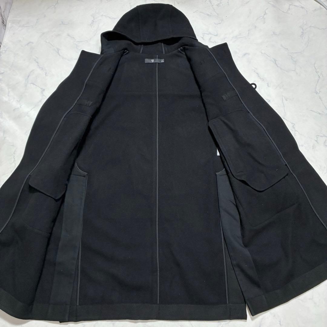 UNIQLO ＋J ダッフルコート ウール ブラック 近年 フード一体 黒 L