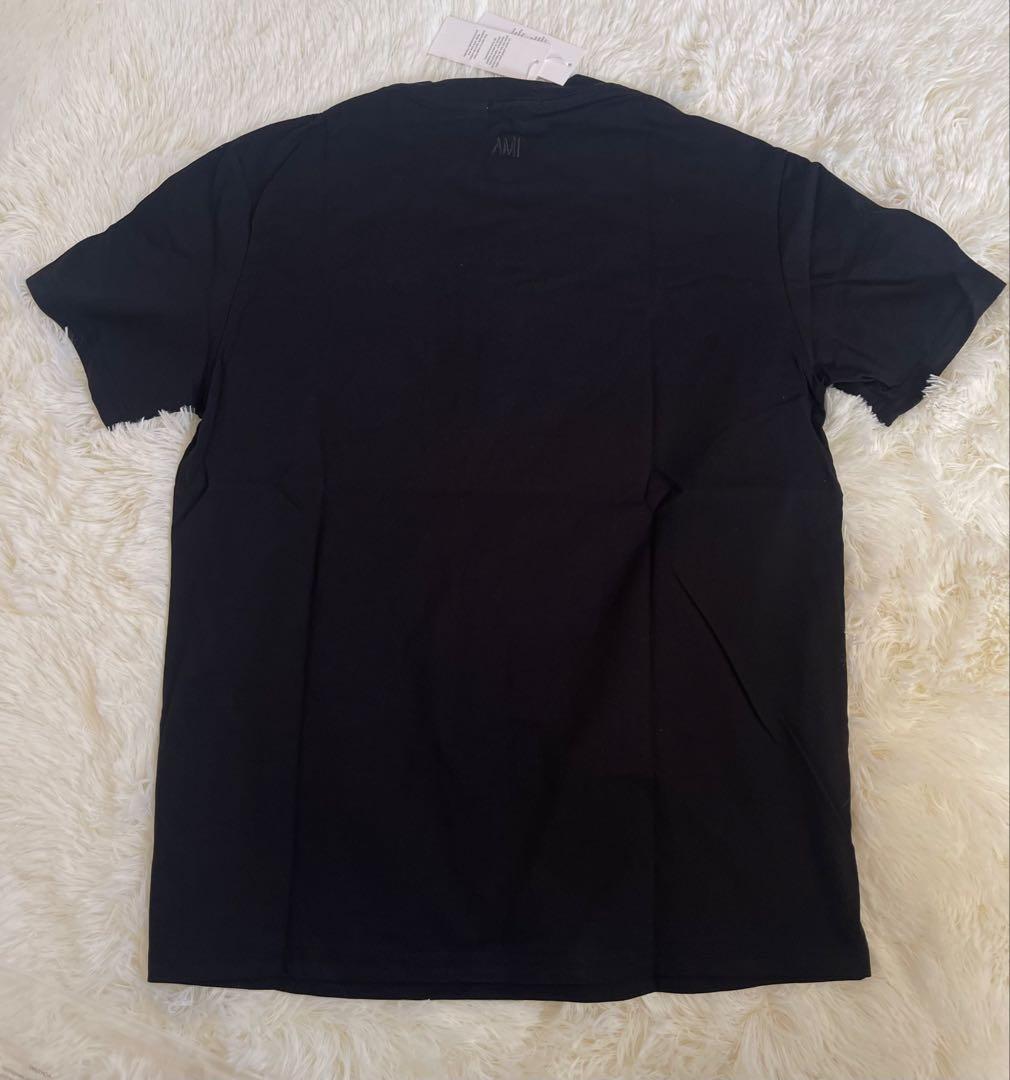 AMI PARIS アミパリス ハートロゴ コットンニット Tシャツ 半袖 L