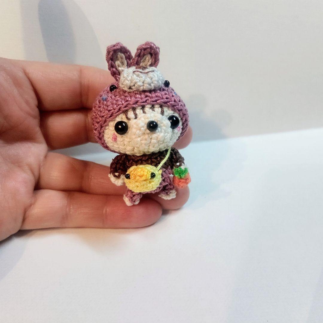 ダ*ん様 シマリスうさぎ ハンドメイド あみぐるみ