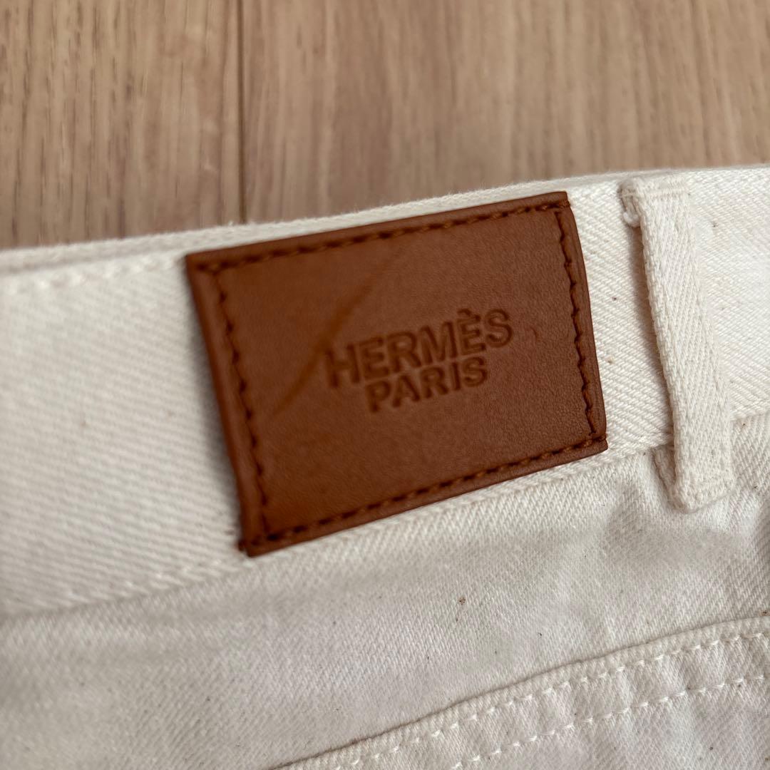 HERMES ホワイトデニムパンツ ストレート　36