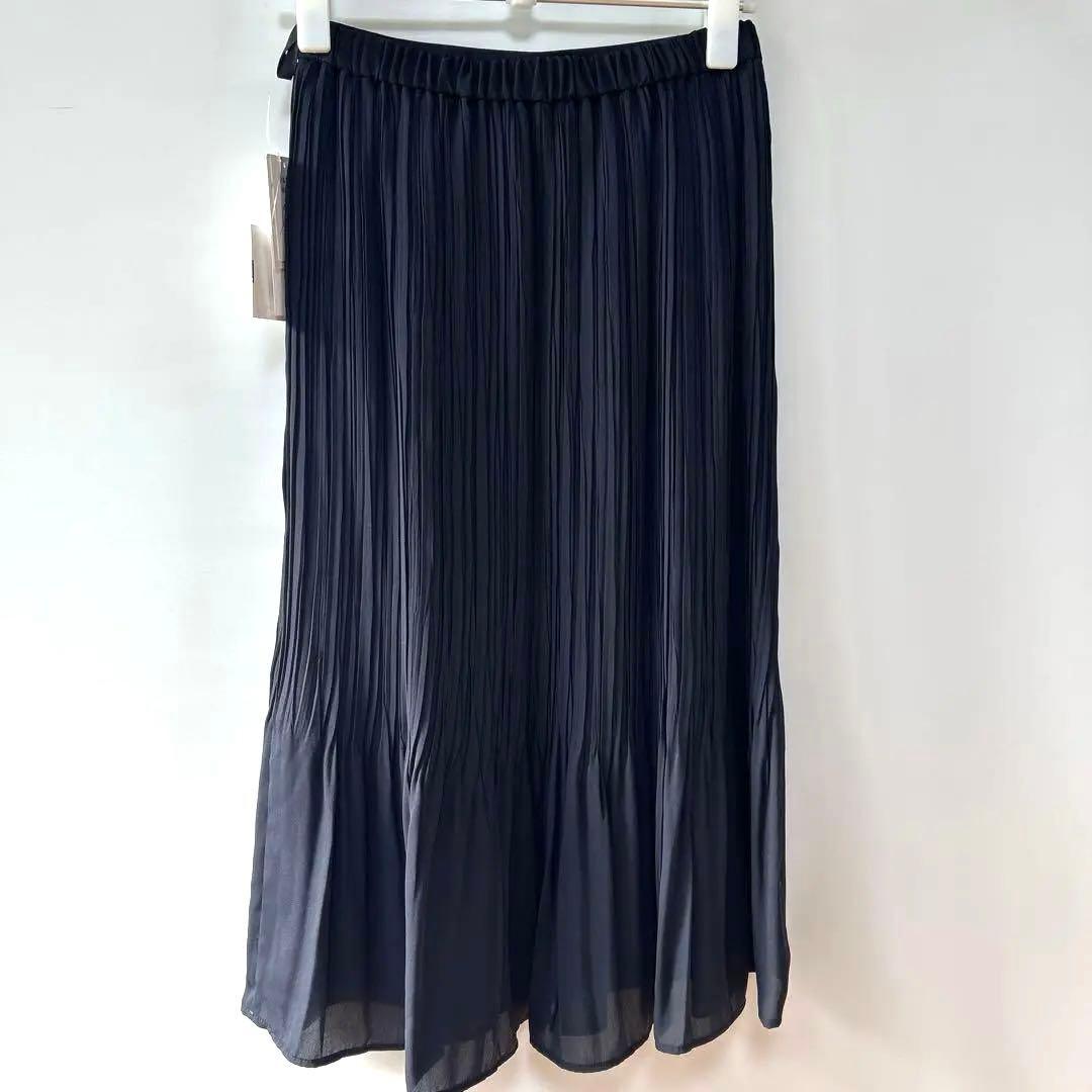 新品タグ付 UNTITLED アンタイトル プリーツ ロングスカート 黒 S