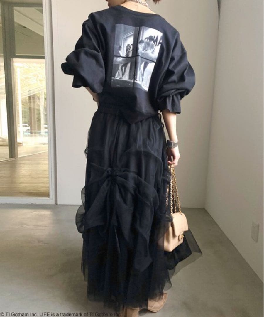 【極美品】 AMERI CURTAIN TULLE SKIRT