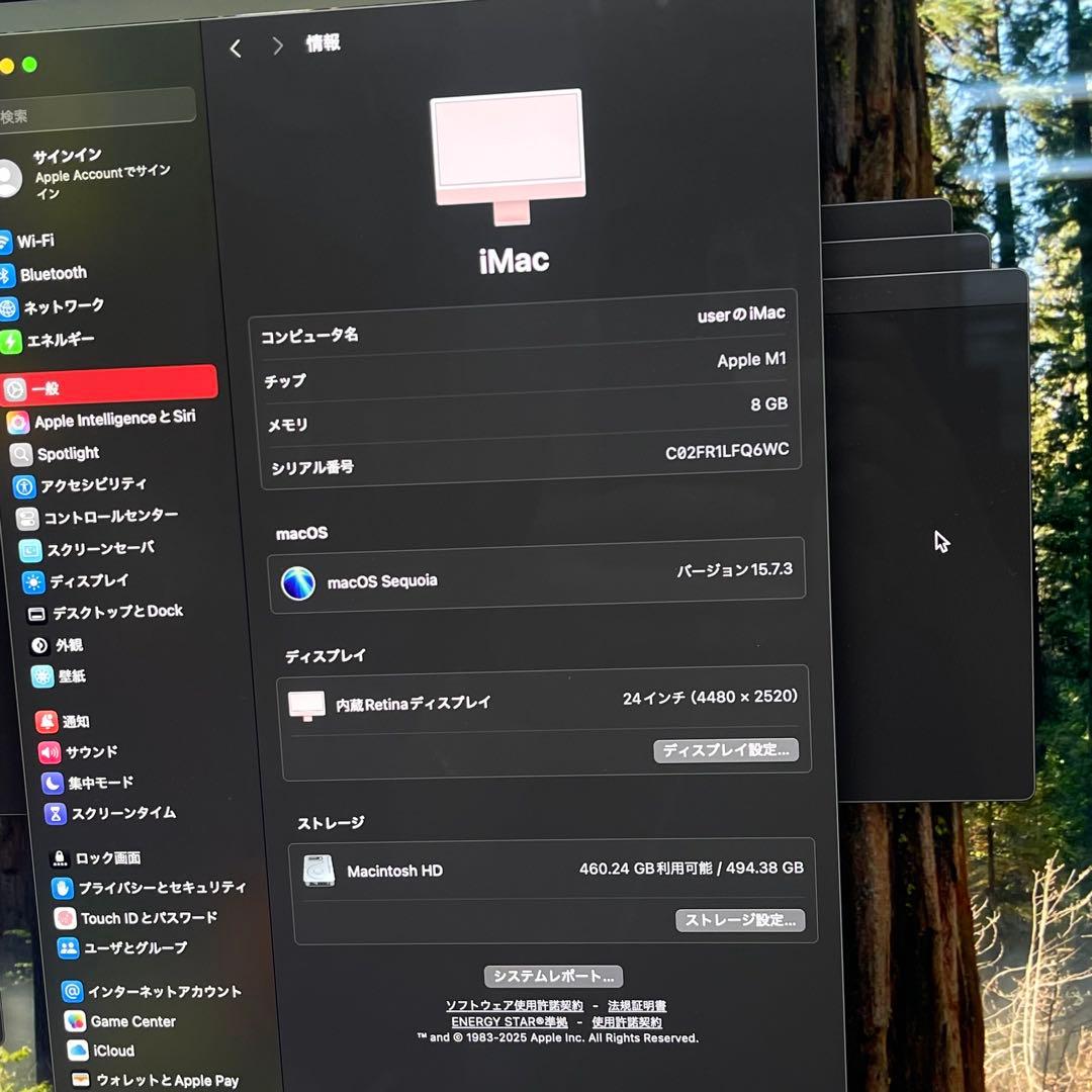 IMAC 2021 4.5K 24インチ Apple M1 8GB SSD512