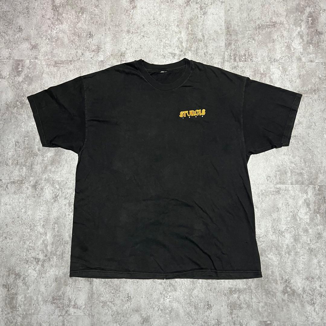 90sヴィンテージ STURGIS 1999 ピエロ Tシャツ 黒 大判プリント