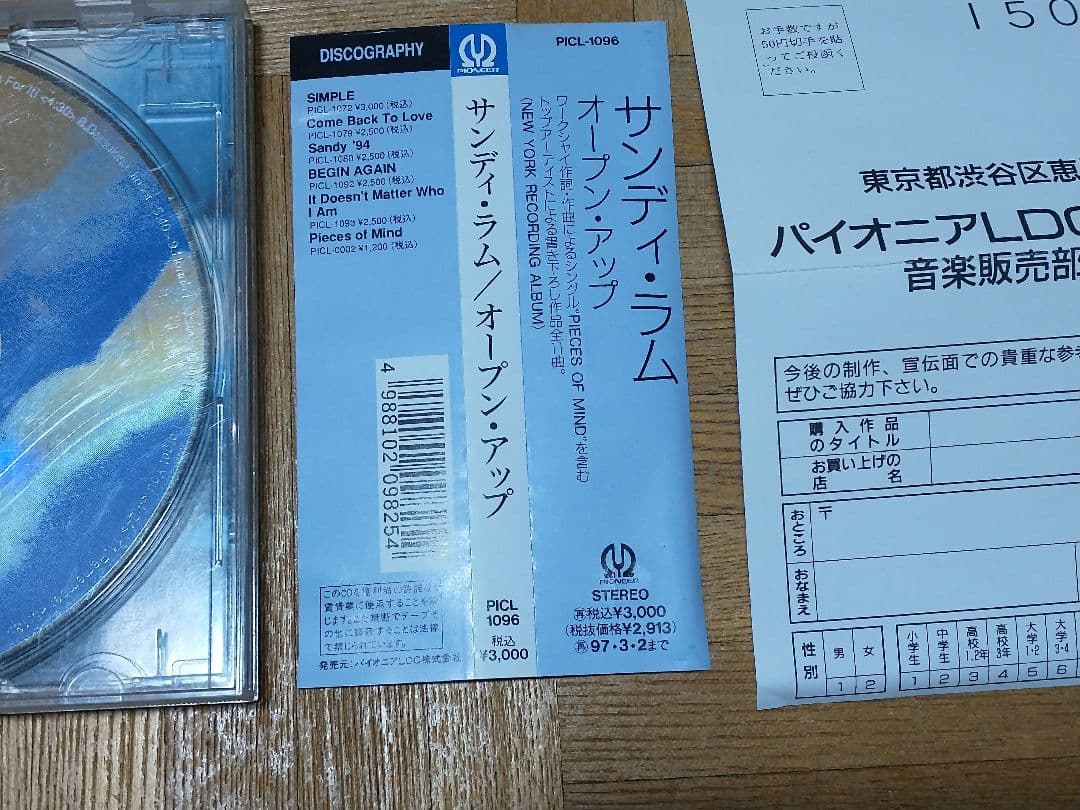 サンディ・ラム 林憶蓮 SANDY LAM Open Up PICL-1096