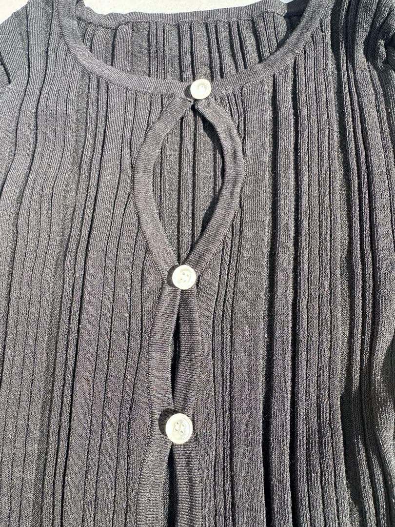 ロザリームーン　Front Wave Rib Cardigan