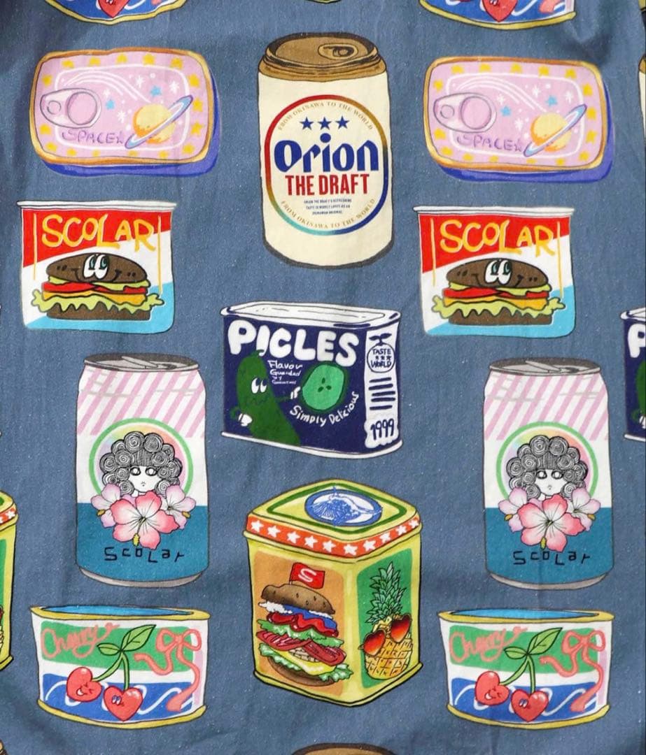 スカラー　161683：orion×ScoLar トロピカルポップ缶総柄スカート