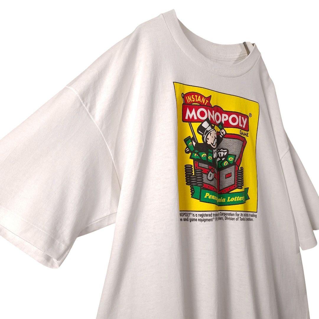 90s USA製 MONOPOLY モノポリー シングル Tシャツ XLホワイト