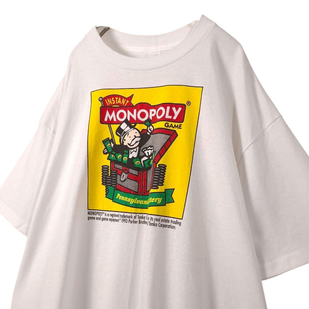 90s USA製 MONOPOLY モノポリー シングル Tシャツ XLホワイト