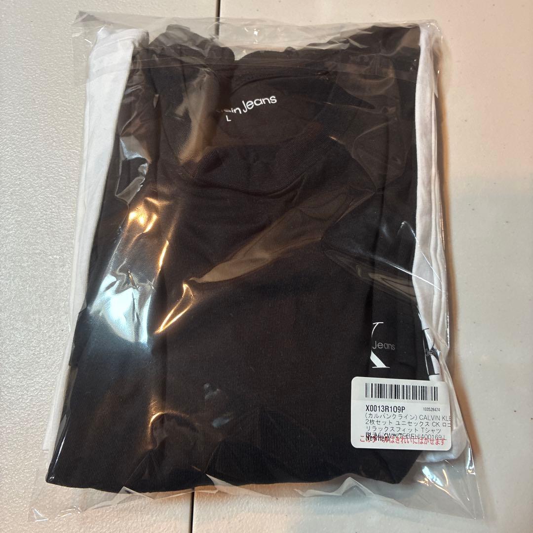 カルバンクライン　ユニセックス CK ロゴ リラックスフィット Tシャツ　2枚組
