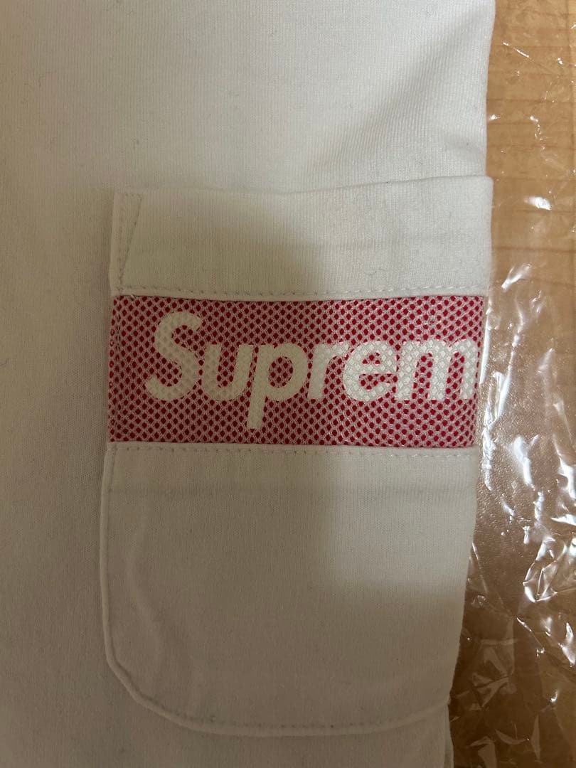 中古Supreme Mesh Stripe Pocket Tee ホワイトL